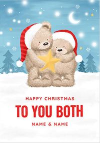 To Both of You Cute Bears Personalised Christmas Card