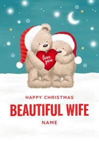 Tap to view Big Love Bear - Wife Personalised Christmas Card