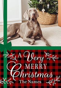 A Very Merry Christmas Tartan Photo Card