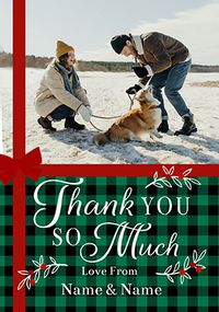 Thank You Tartan Photo Christmas Card