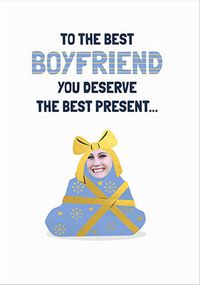 Tap to view Boyfriend Present Photo Christmas Card