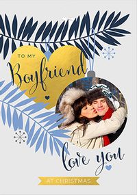 Boyfriend Bauble Photo Christmas Card