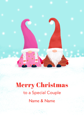 Special Couple Gonks Personalised Christmas Card