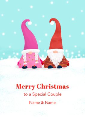Special Couple Gonks Personalised Christmas Card