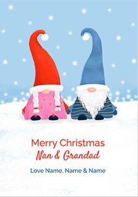 Nan & Grandad Gonks Personalised Christmas Card