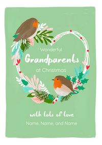 Tap to view Grandparents Robins Personalised Christmas Card