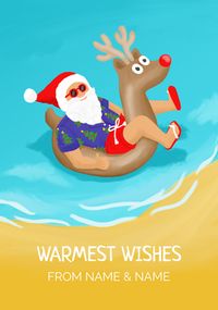 Tap to view Warmest Wishes Santa Personalised Christmas Card