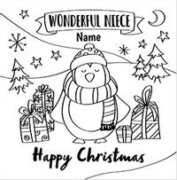 Wonderful Niece Colouring in Christmas Card