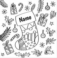Christmas Stocking Colouring in Christmas Card
