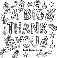 Thank You Colouring in Christmas Card