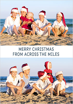 Across the Miles 2 Photo Christmas Card