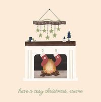 Tap to view Cosy Christmas Fireplace Personalised Card