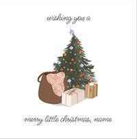 Merry Little Christmas Tree Personalised Card