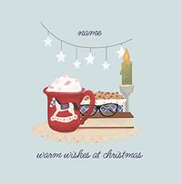 Tap to view Warm Wishes Cocoa Personalised Christmas Card