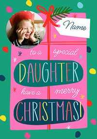 Special Daughter Present Photo Christmas Card