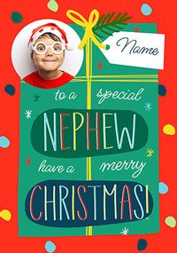 Special Nephew Present Photo Christmas Card