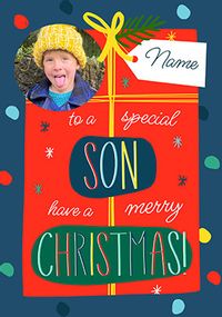 Tap to view Special Son Present Photo Christmas Card