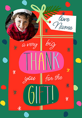 A Very Big Thank You Present Photo Xmas Card