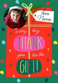A Very Big Thank You Present Photo Christmas Card