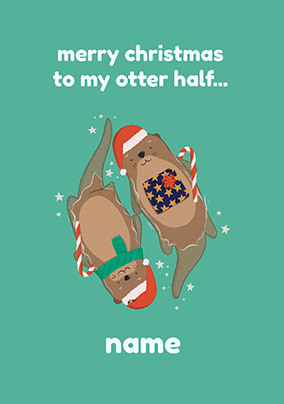 My Otter Half Personalised Christmas Card