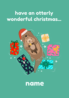 Otterly Wonderful Personalised Christmas Card