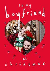 Boyfriend at Christmas Heart Photo Card