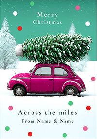 Across the Miles Car Personalised Christmas Card