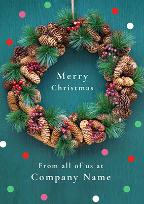 Merry Christmas Corporate Wreath Card