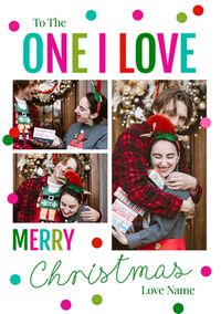 Polkadot One I Love Photo Christmas Card