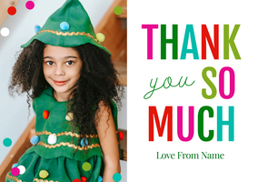 Polkadot Thank You Christmas Photo Card