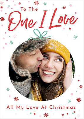 One I Love Bauble Photo Christmas Card