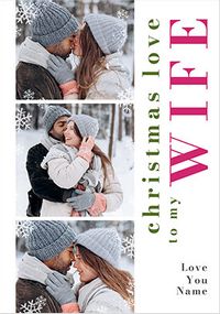 Tap to view To My Wife 3 Photo Christmas Card