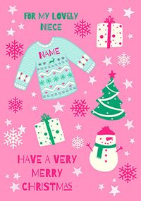 Niece Christmas Jumper Personalised Card