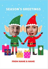 Tap to view Photo Upload Elves Christmas Card