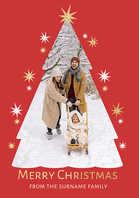 Merry Christmas from the Family Photo Upload Tree Card