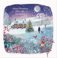 Tap to view Winter Scene Personalised Christmas Card from the Family