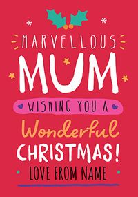 Tap to view Marvellous Mum Personalised Christmas Card