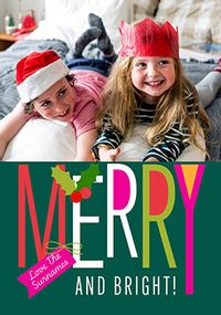 Tap to view Merry and Bright Photo Christmas Card from the Family