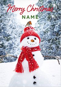 Tap to view Photographic Snowman Personalised Christmas Card