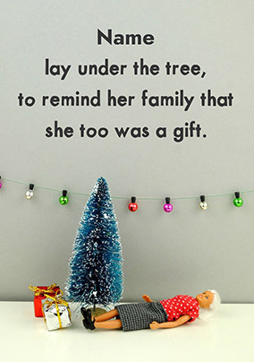 She Lay Under The Tree Christmas Card