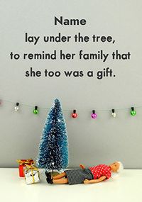 Tap to view She Lay Under The Tree Christmas Card