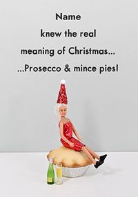 Tap to view Prosecco And Mince Pies Personalised Christmas Card