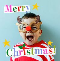 Tap to view Colourful Full Photo Square Christmas Card