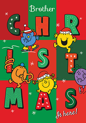 Mr Men & Little Miss Brother Christmas Card