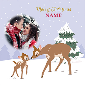 Bambi Square Christmas Photo Card