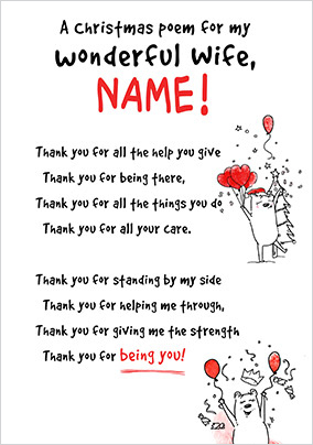Christmas Poem For My Wife Card