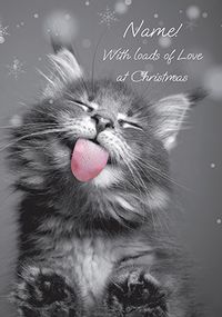 Tap to view Black And White Kitten Christmas Card