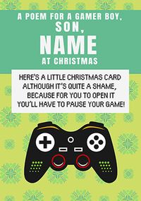 Tap to view Son Gamer Boy Poem Christmas Card