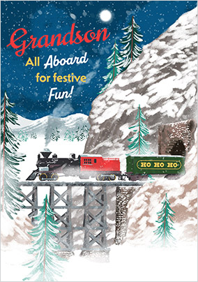 Christmas Train Card for Grandson