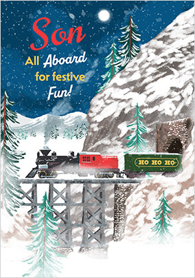 Christmas Train Card for Son